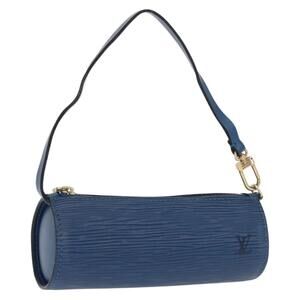 LOUIS VUITTON Epi Soufflot Pouch Pouch Blue LV Auth ep12199
